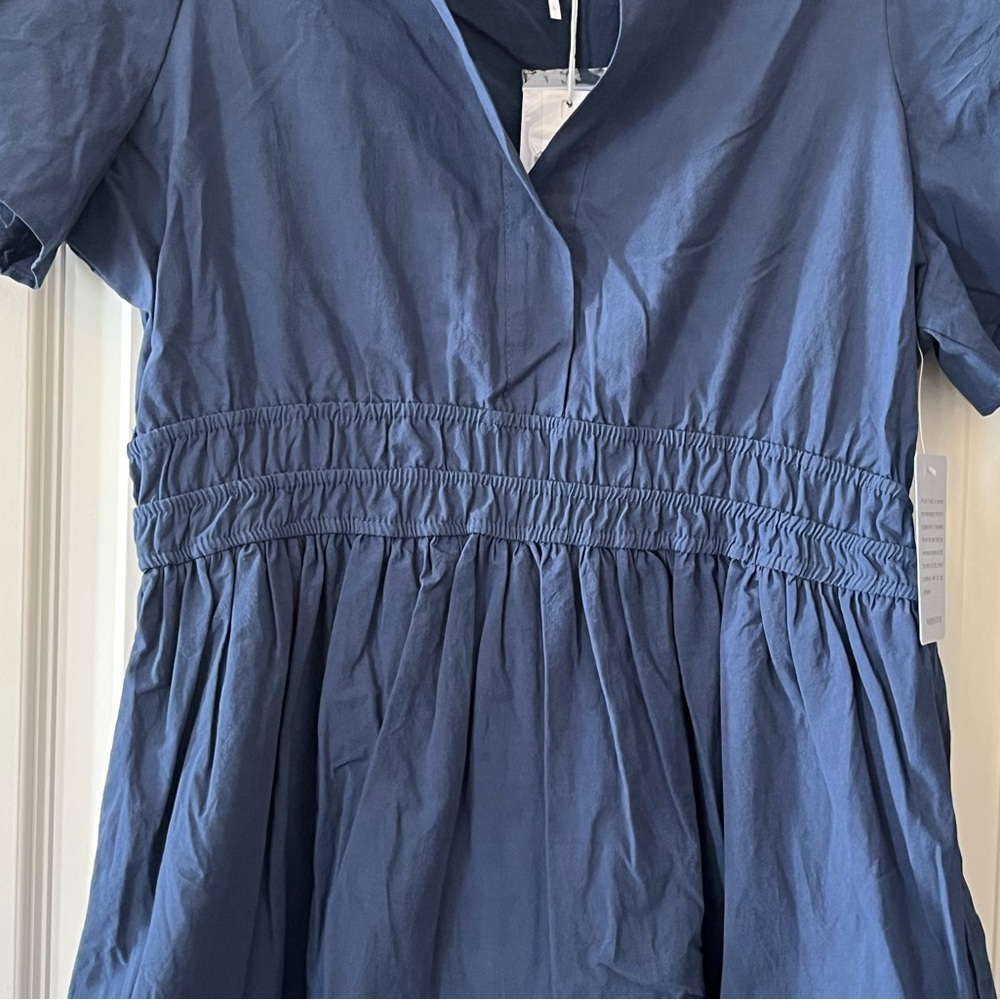 Stitchdrop Designer Navy Cotton Women's Mini Dress Size Large - Picture 10 of 15